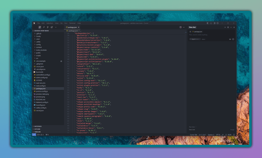 Preview of Jahid's Cursor configuration with Light theme