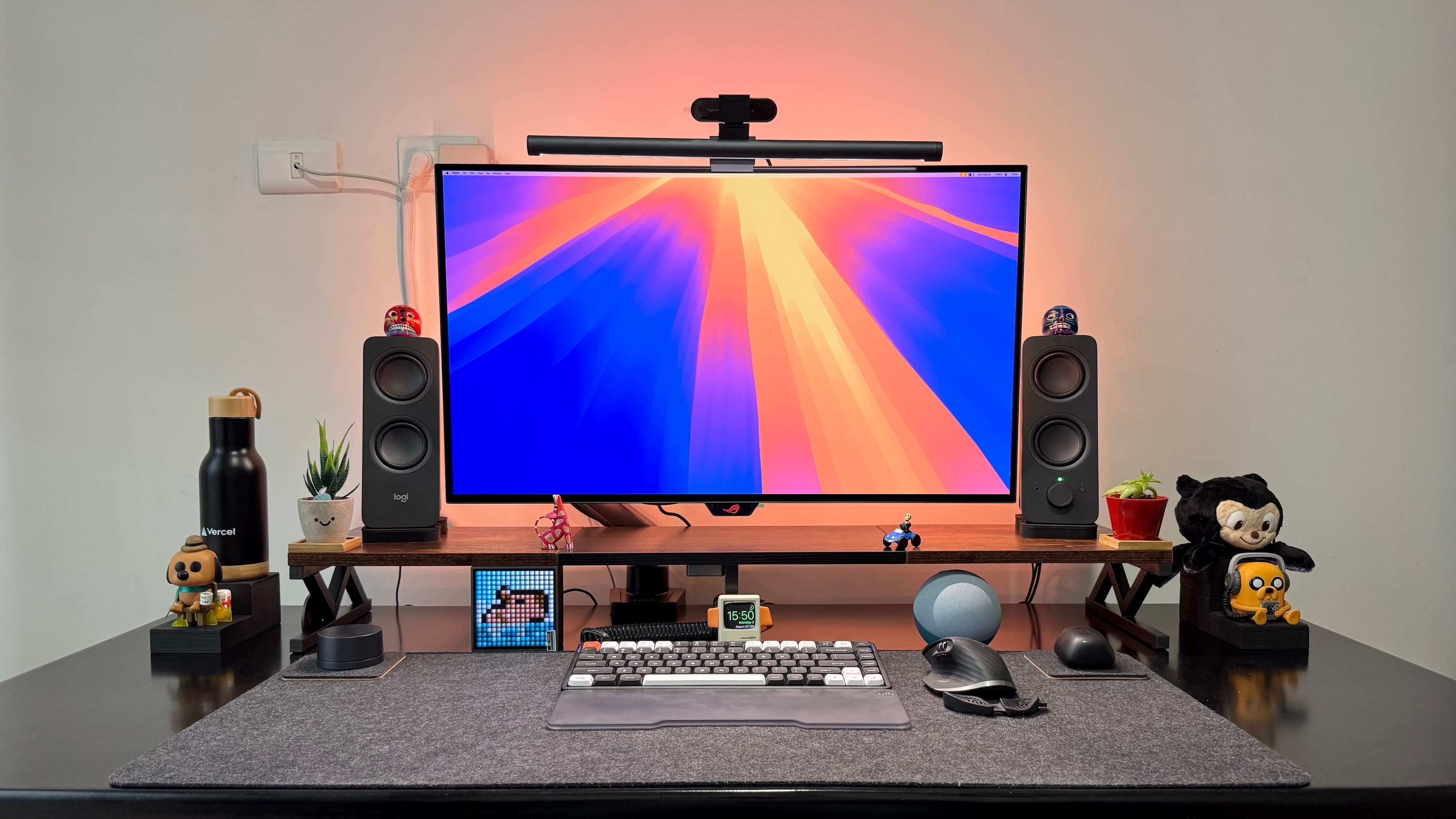 Desk setup in early 2024